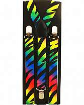 Suspenders - Rainbow Zebra Stripe