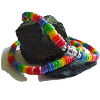 Gay Pride "Surfer" Rainbow Puka Shell Necklace