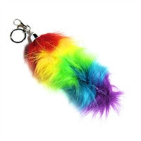 Keychain - Gay Pride Foxtail - 6 inch