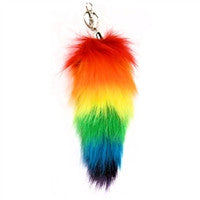 Keychain - Gay Pride Foxtail - 12 inch