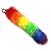 Keychain - Gay Pride Foxtail - 18 inch