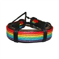 Gay Pride Leather Wristlet