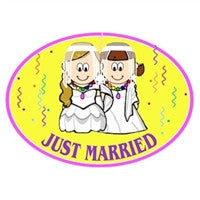 Euro Car Magnet - Just Married Brides