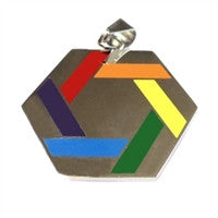 Gay Pride Hexagon Pendant
