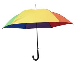 Rainbow Umbrella with "J" black handle