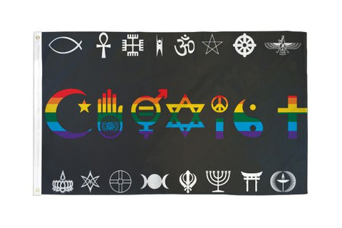 3 x 5 Coexist Rainbow Flag